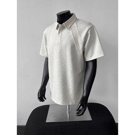 Men's Straight Shoulder Short Sleeve Polo Shirt With Lapel And Half Sleeves